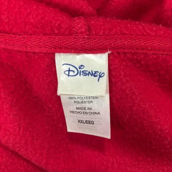 Vintage Disney Mickey Red Zip-Up Fleece Hoodie – Size XXL - Picture 5 of 6